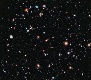 This image, called the Hubble eXtreme Deep Field (XDF), combines Hubble observations taken over the past decade of a small patch of sky in the constellation of Fornax. With a total of over two million seconds of exposure time, it is the deepest image of the Universe ever made, combining data from previous images including the Hubble Ultra Deep Field (taken in 2002 and 2003) and Hubble Ultra Deep Field Infrared (2009). The image covers an area less than a tenth of the width of the full Moon, making it just a 30 millionth of the whole sky. Yet even in this tiny fraction of the sky, the long exposure reveals about 5500 galaxies, some of them so distant that we see them when the Universe was less than 5% of its current age. The Hubble eXtreme Deep Field image contains several of the most distant objects ever identified.